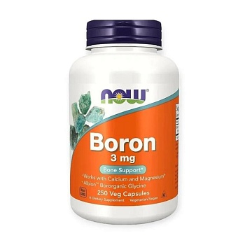 foto дієтична добавка мінерали в капсулах now foods boron бор 3 мг, 250 шт