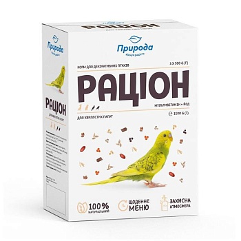 foto корм для волнистых попугаев природа рацион, 1.5 кг