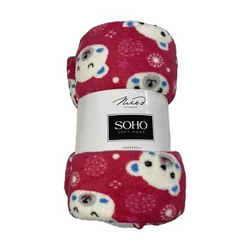 foto плед soho soft home bear face red, 200*230 см