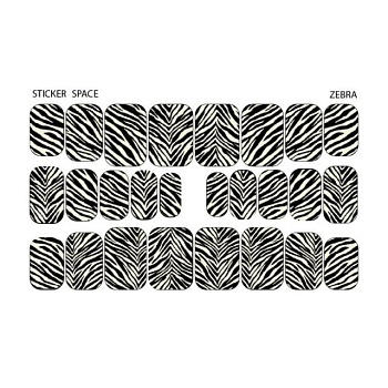 foto наліпки для дизайну нігтів stickersspace zebra standart (50112)