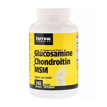 foto диетическая добавка в капсулах jarrow formulas glucosamine + chondroitin + msm глюкозамин, хондроитин, мсм, 240 шт