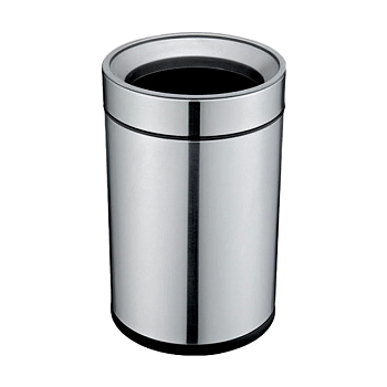 foto ведро для мусора jah без крышки, круглое, серебряный металлик, 21.1*21.1*33.1 см, 12 л (6338)