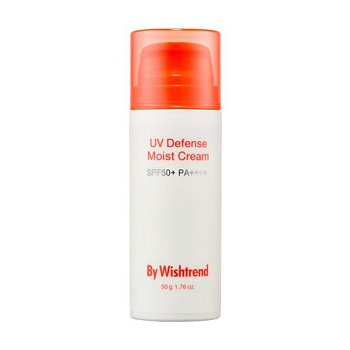 foto зволожувальний сонцезахисний крем для обличчя by wishtrend uv defense moist cream spf 50+ pa++++ з пантенолом, 50 г