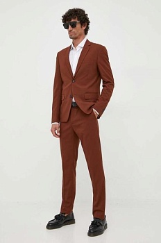 foto костюм lindbergh чоловічий колір коричневий однотонна
