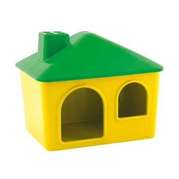 foto будиночок для хом'яків природа пластиковий, жовто-зелений, 13*10*7.5 см