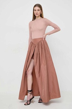 foto юбка pinko цвет коричневый maxi расклешённая