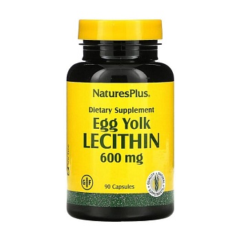 foto диетическая добавка в капсулах naturesplus лецитин из яичного желтка, 600 мг, 90 шт