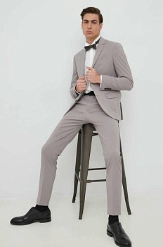 foto костюм lindbergh мужской цвет серый однотонная