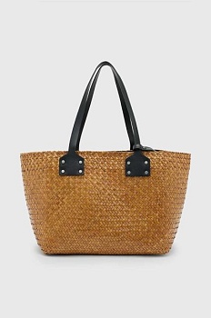 foto сумочка allsaints mosley straw tote колір коричневий wb725z