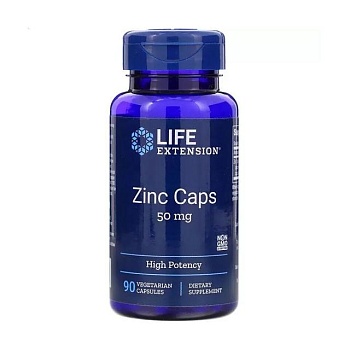 foto харчова добавка в капсулах life extension zinc caps high potency цинк високої ефективності, 50 мг, 90 шт
