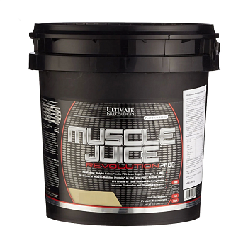 foto диетическая добавка гейнер в порошке ultimate nutrition muscle juice revolution 2600 ванильный крем, 5.04 кг