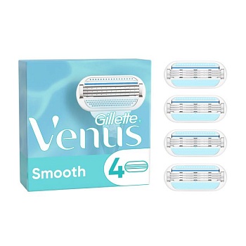 foto сменные картриджи для бритья gillette venus smooth женские, 4 шт