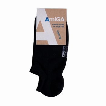 foto шкарпетки жіночі amiga training укорочені, сітка, чорні, розмір 23-25