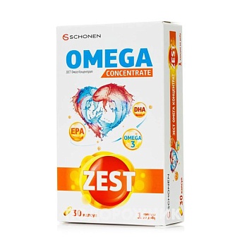 foto диетическая добавка в капсулах schonen zest omega concetrate, 30 шт
