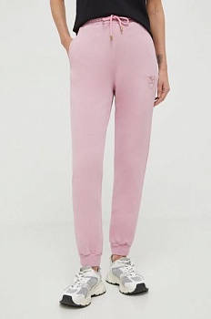 foto хлопковые спортивные штаны pinko цвет розовый однотонные