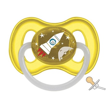 foto пустушка canpol babies space латексна кругла, жовта, від 0 до 6 місяців, 1 шт (23/221_yel)