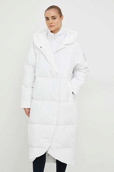 foto пухова куртка adidas жіноча колір білий зимова