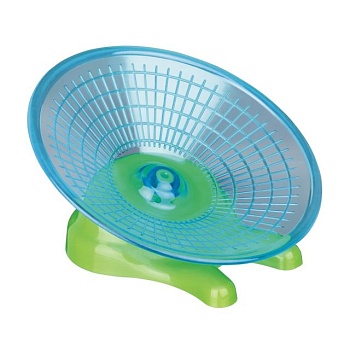 foto іграшка для дрібних гризунів trixie диск біговий, зелено-синій, 17 см (60811)