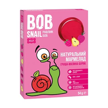 foto натуральный мармелад bob snail груша-малина-свекла, 54 г