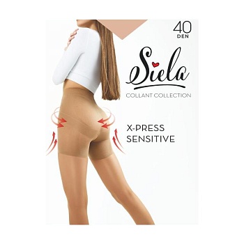 foto колготки жіночі siela x-press sensitive з коригувальними шортиками, 40 den, daino, розмір 4