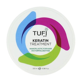 foto кератин-нанопластика tufi profi keratin treatment nanoplastic for hair 0% formaldehyde (не для блонда), 100 мл