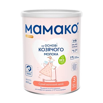 foto детская смесь мамако premium 3 с бифидобактериями, с 12 месяцев, 400 г
