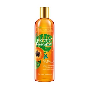 foto олія для душу bielenda exotic paradise bath & shower oil papaja, 400 мл