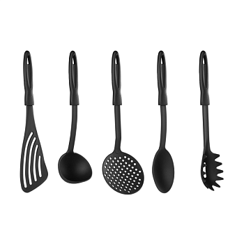 foto набір кухонного приладдя ardesto gemini gourmet, чорний, 5 предметів (ar3805gg)