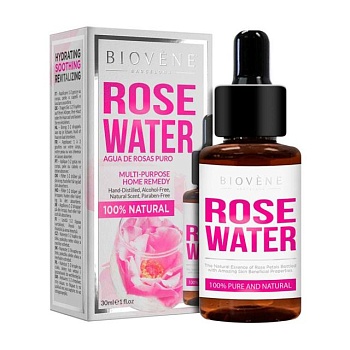 foto трояндова вода для обличчя biovene pure & natural rose water, 30 мл