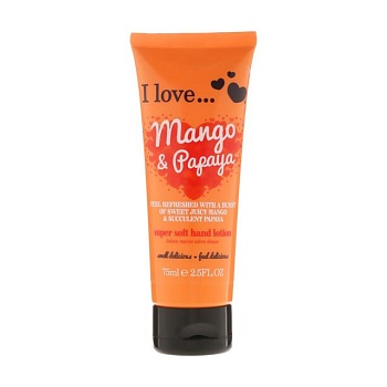foto лосьйон для рук i love mango & papaya super soft hand lotion, 75 мл