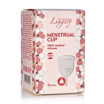 foto менструальная чаша lingery из медицинского силикона, белая, размер s, 1 шт
