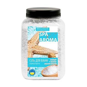 foto морська сіль для ванн природна bioton cosmetics spa & aroma sea salt з екстрактом ламінарії та комплексом морських мінералів, 750 г