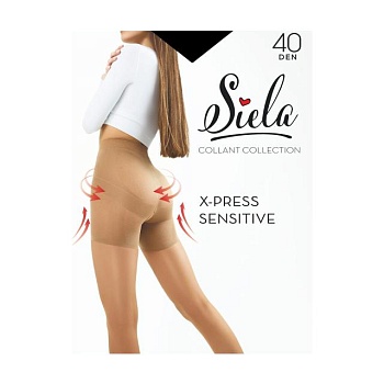 foto колготки женские siela x-press sensitive с модельными шортиками, 40 den, nero, размер 2
