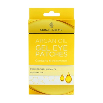 foto патчи для кожи вокруг глаз skin academy argan oil gel eye patches с аргановым маслом, 8 шт