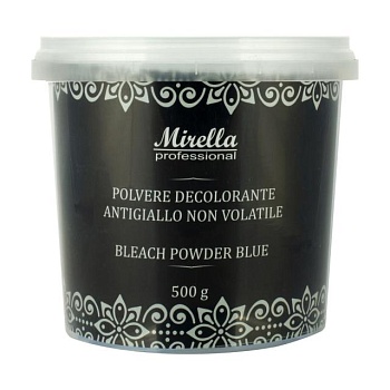 foto освітлювальна пудра для волосся mirella professional bleach powder blue антижовтий ефект, блакитна, 500 г