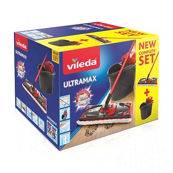 foto набор для уборки vileda ultramax (швабра и ведро с отжимом)