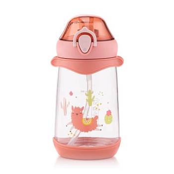foto пляшка для води ardesto llama дитяча, пластикова, рожева, 500 мл (ar2250pl)