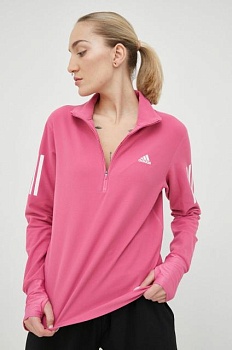 foto кофта для бігу adidas performance own the run жіноча колір рожевий з принтом