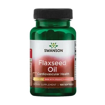 foto диетическая добавка в гелевых капсулах swanson flaxseed oil льняное масло, 100 шт
