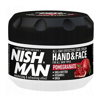 foto мужской крем для рук и лица nishman hand & face cream pomegranate, 300 мл