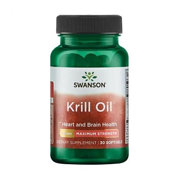foto диетическая добавка в капсулах swanson krill oil, 30 шт