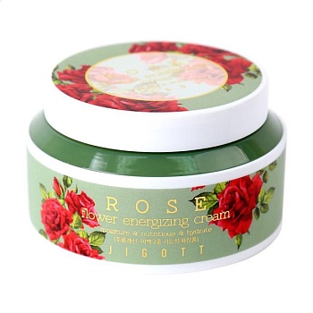 foto крем для лица jigott rose flower energizing cream с пептидами дамасской розы, 100 мл