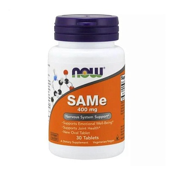 foto дієтична добавка в таблетках now foods sam-e s-аденозілметіонін, 400 мг, 30 шт