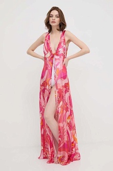 foto пляжное платье с шелком guess цвет розовый