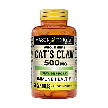 foto дієтична добавка в капсулах mason natural cat's claw котячий кіготь, 500 мг, 60 шт