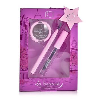 foto набор подарочный для макияжа lcf la beauty (тени для бровей дуо + карандаш для бровей + гель для бровей)