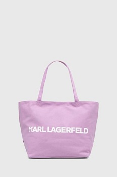 foto хлопковая сумка karl lagerfeld цвет фиолетовый