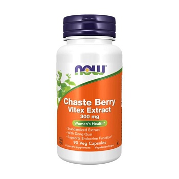 foto диетическая добавка в капсулах now foods chaste berry vitex extract 300 мг, 90 шт