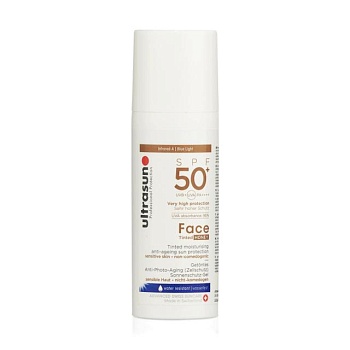 foto тонувальний сонцезахисний крем для обличчя ultrasun face tinted honey, spf 50+, 50 мл
