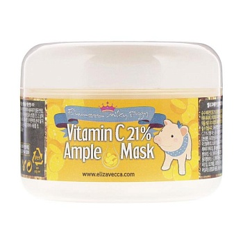 foto разогревающая маска elizavecca milky piggy vitamin c 21% ample mask с витамином с, 100 г